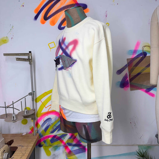 CUT + SEW: CREWNECK SAMPLE "HOLY VARSITY SAMPLE" M - JULIANPRINCEDASH -...HS!