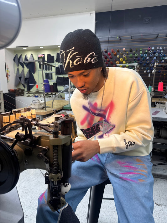 CUT + SEW: CREWNECK SAMPLE "HOLY VARSITY SAMPLE" M - JULIANPRINCEDASH -...HS!