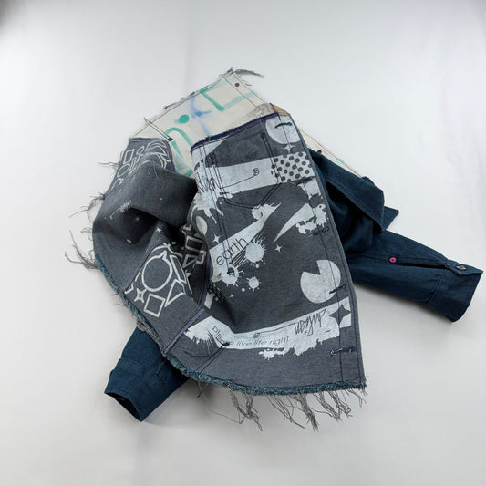CUT + SEW - JACKET "FREE EARTH: JACKET - SPACE CADET SAMPLE W/ DESERT STORM CAMO + CANVAS" M - JULIANPRINCEDASH -...HS!