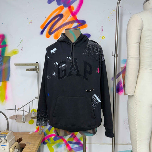 JPD REWORK: GAP HOODIE "TESTING ONE TWO" L - JULIANPRINCEDASH -...JULIAN PRINCE DASH