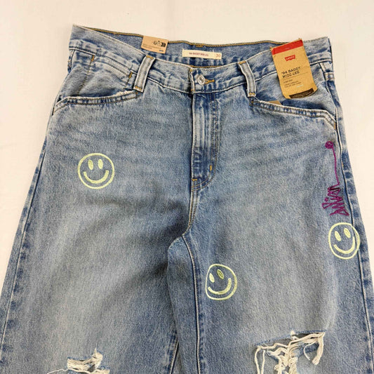 JPD REWORK: JEANS - LEVIS 94 WIDE LEG ALL OVER SMILE EMBROIDERY (30X31)