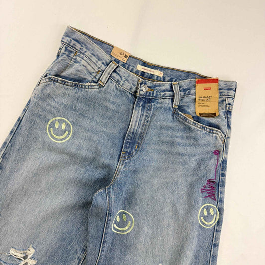 JPD REWORK: JEANS - LEVIS 94 WIDE LEG ALL OVER SMILE EMBROIDERY (30X31)