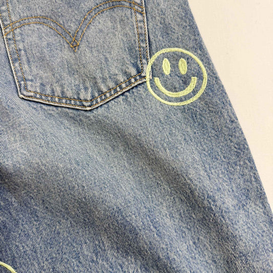 JPD REWORK: JEANS - LEVIS 94 WIDE LEG ALL OVER SMILE EMBROIDERY (30X31)