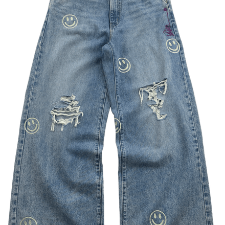 JPD REWORK: JEANS - LEVIS 94 WIDE LEG ALL OVER SMILE EMBROIDERY (30X31) - JULIANPRINCEDASH - ...JULIAN PRINCE DASH